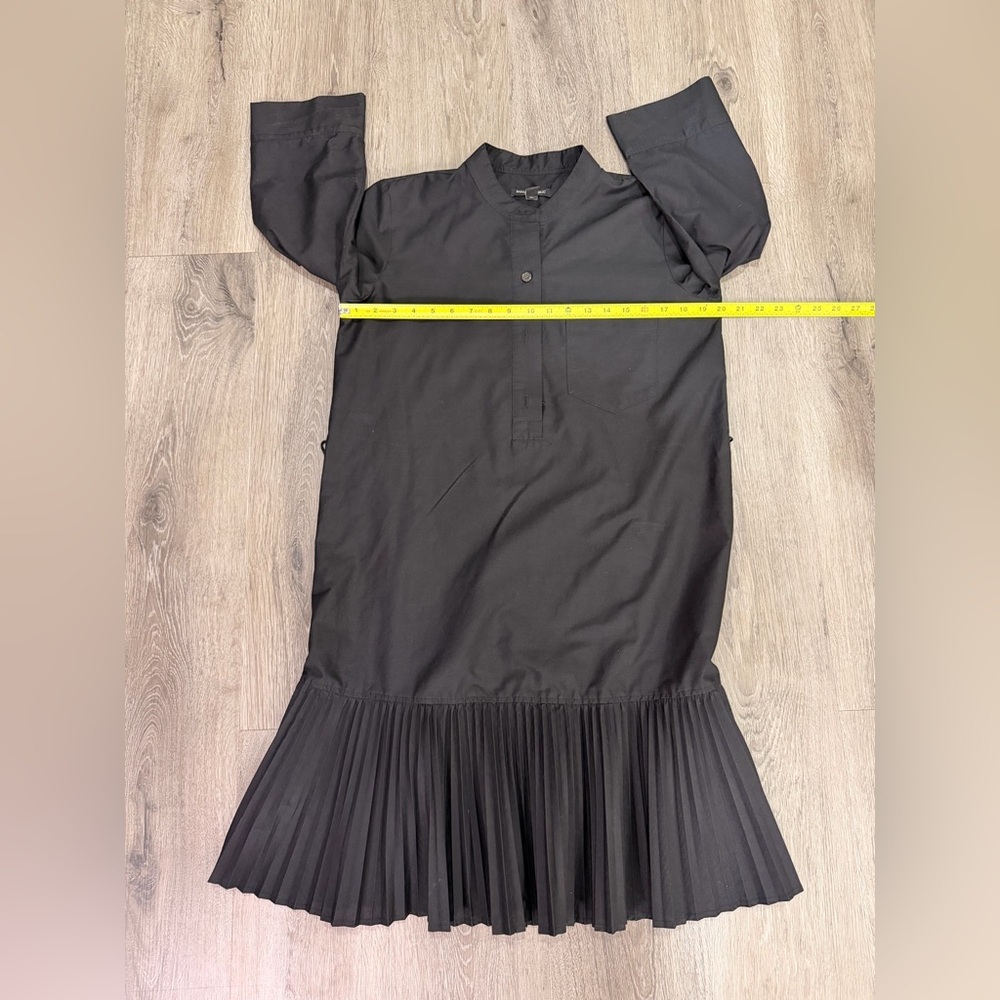 Banana Republic Black Pleated Hem Midi Shirt Dress - Picture 4 of 9